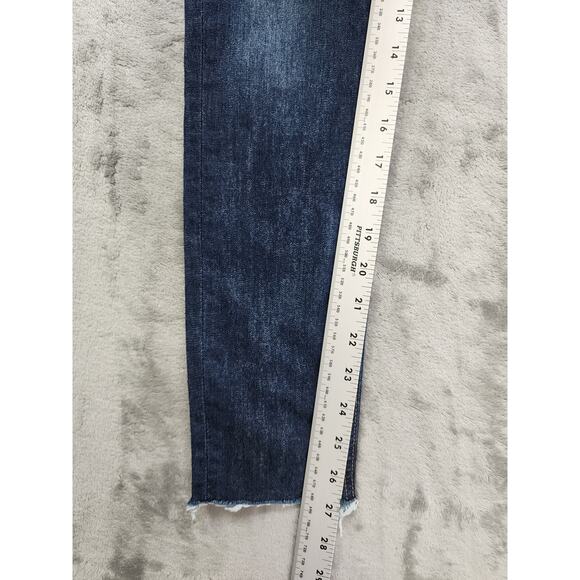 Rag & Bone 10 Inch Ankle Skinny Jeans Size 26 Blue High Rise Raw Hem Stretch - Picture 13 of 15